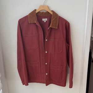 Brixton Brick Red Jacket with Brown Corduroy Collar